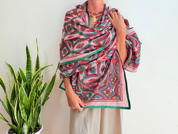 EMBROIDERY SILK SCARF 36