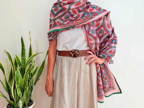 EMBROIDERY SILK SCARF 36