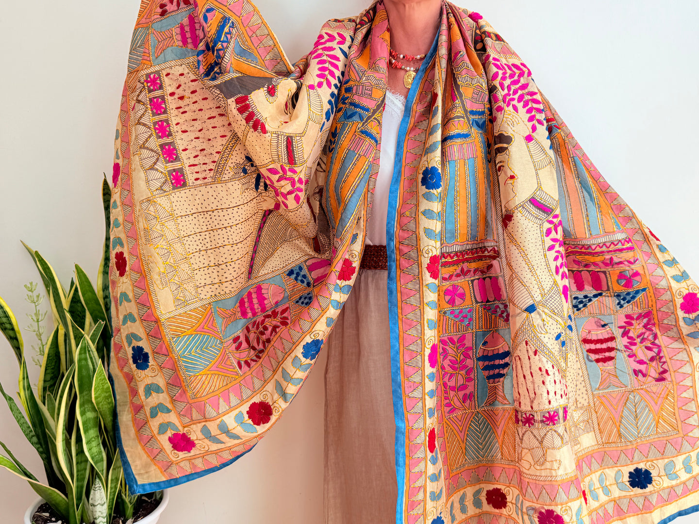 EMBROIDERY SILK SCARF 30