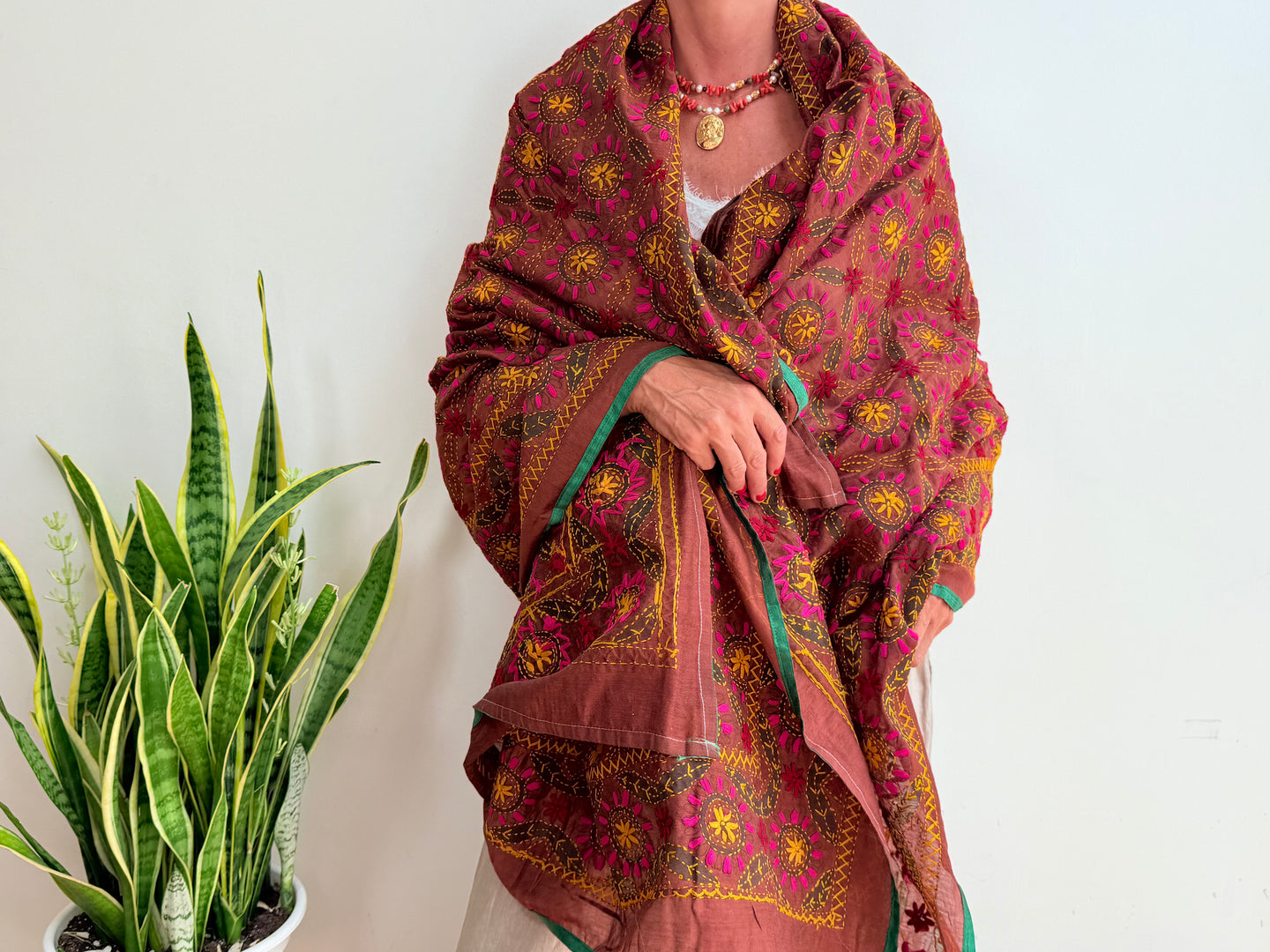 EMBROIDERY SILK SCARF 31