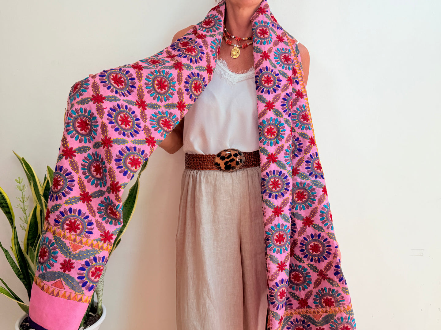 EMBROIDERY SILK SCARF 33