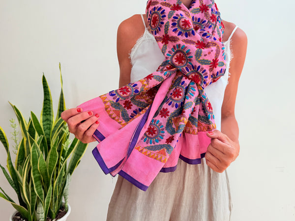 EMBROIDERY SILK SCARF 33