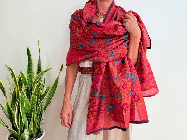 EMBROIDERY SILK SCARF 34