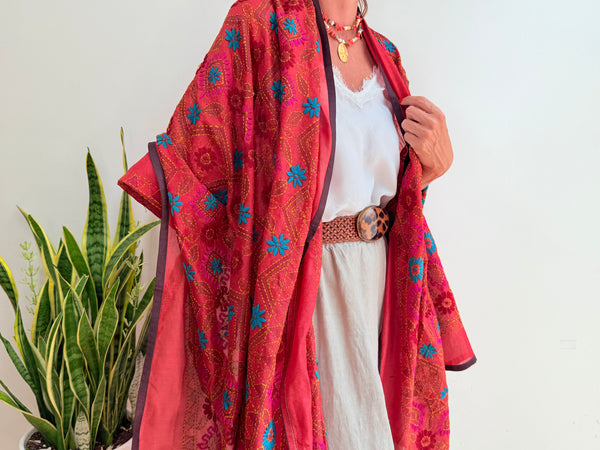 EMBROIDERY SILK SCARF 34
