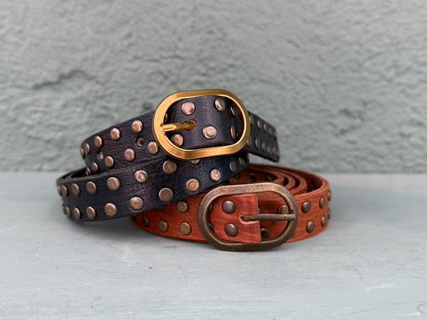 MINI TACHAS BELT - CAMEL