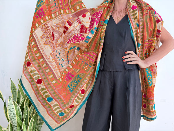 EMBROIDERY SILK SCARF 2