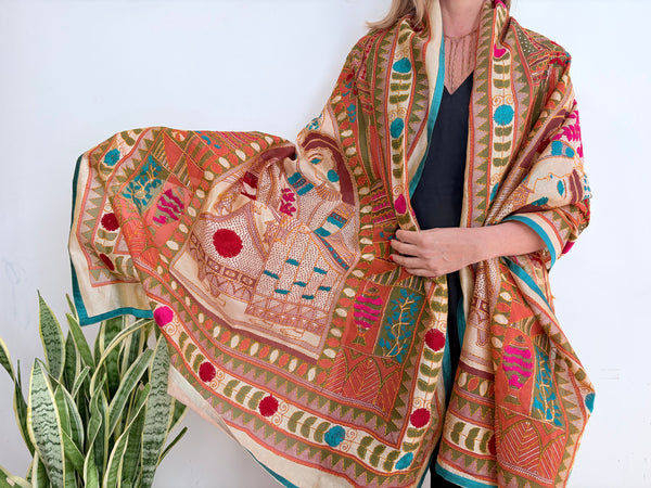 EMBROIDERY SILK SCARF 2