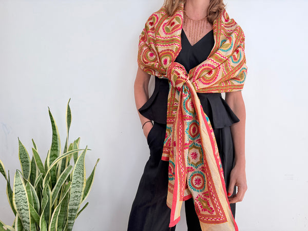 EMBROIDERY SILK SCARF 3