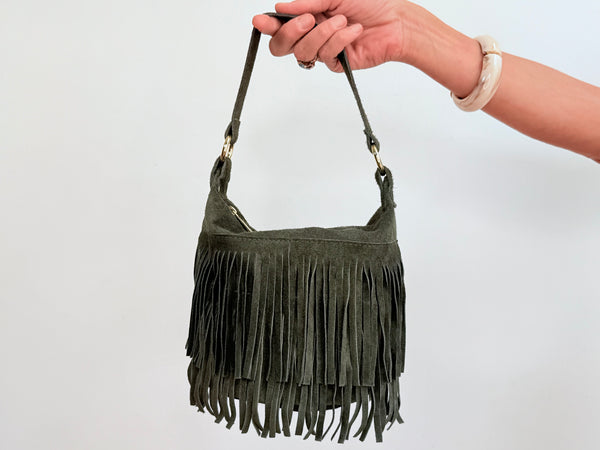 FRINGE BAG - GREEN