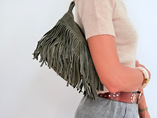 FRINGE BAG - GREEN