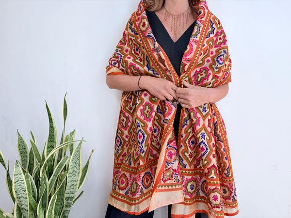 EMBROIDERY SILK SCARF 5