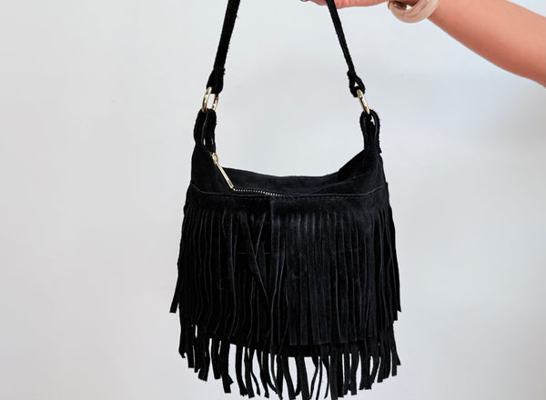 FRINGE BAG - BLACK