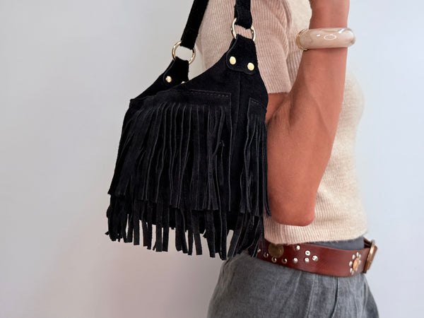 FRINGE BAG - BLACK