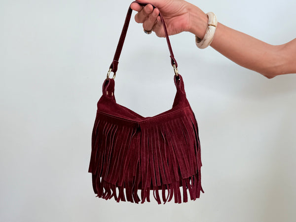 FRINGE BAG - BURGUNDY