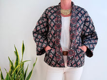Cargar imagen en el visor de la galería, MINI BLOCK PRINT JACKET - BLACK
