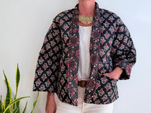 Cargar imagen en el visor de la galería, MINI BLOCK PRINT JACKET - BLACK
