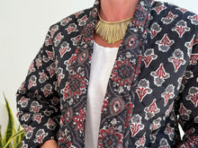 Cargar imagen en el visor de la galería, MINI BLOCK PRINT JACKET - BLACK

