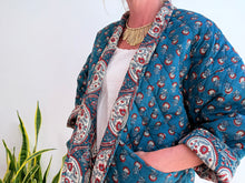 Cargar imagen en el visor de la galería, MINI BLOCK PRINT JACKET - BLUE
