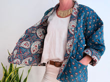 Cargar imagen en el visor de la galería, MINI BLOCK PRINT JACKET - BLUE
