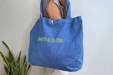 Cargar imagen en el visor de la galería, SHOPPER COTTON EMBROIDERY  BAG - BLUE
