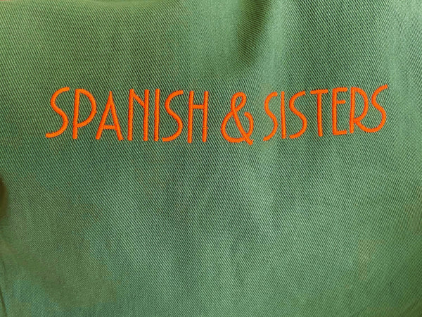 SHOPPER COTTON EMBROIDERY  BAG - OLIVE
