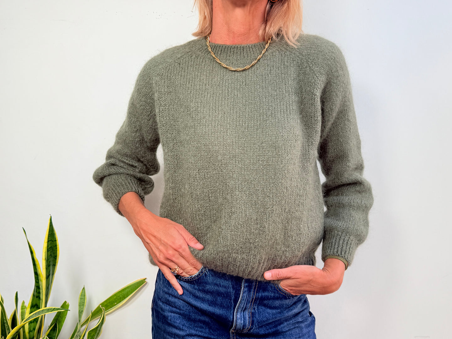 EVA MOHAIR JUMPER - MILITARY GREEN