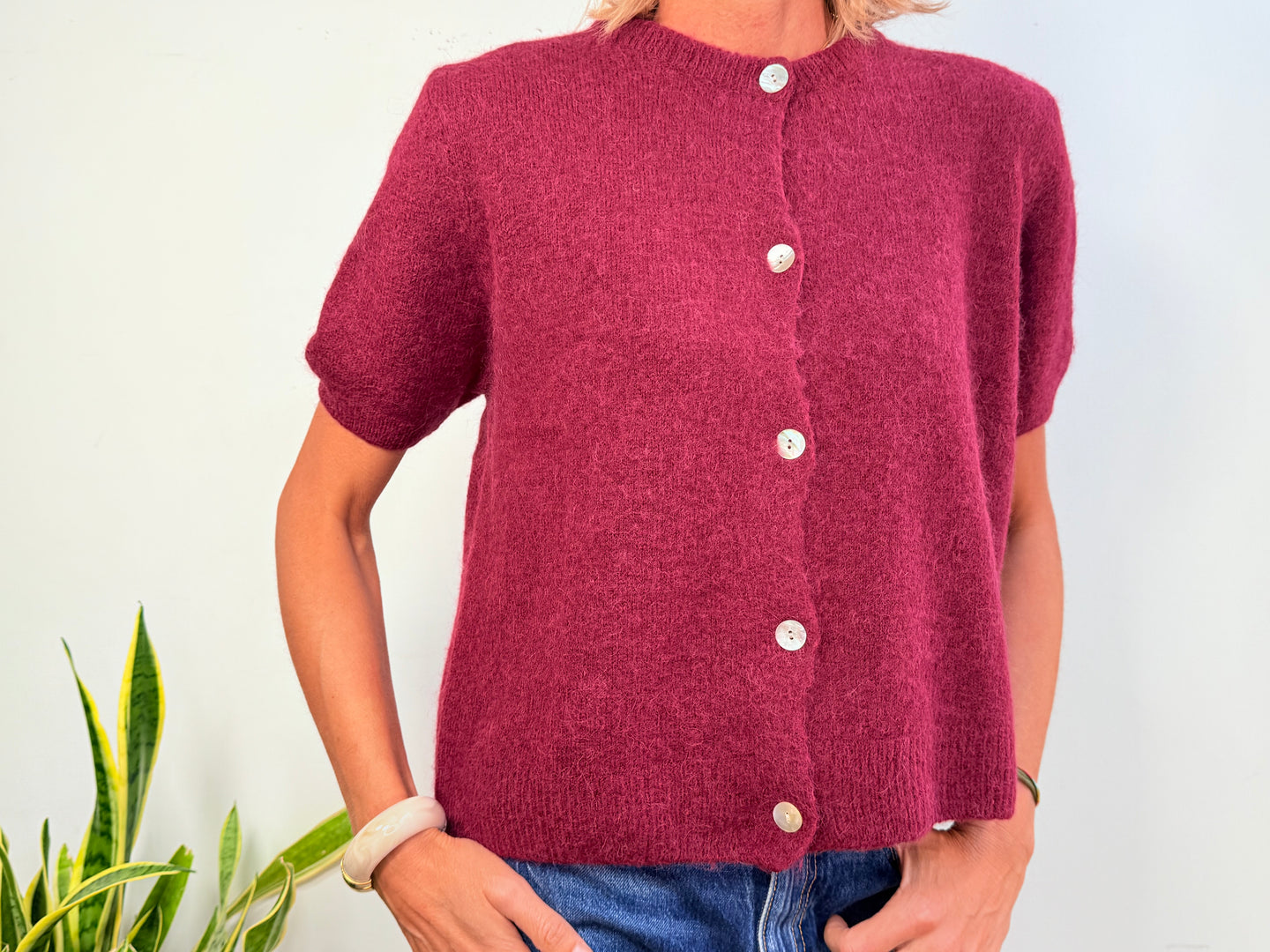 INGRID ALPACA MANGA CORTA  - BURGUNDY