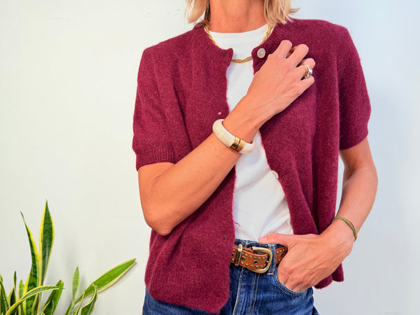 INGRID ALPACA MANGA CORTA  - BURGUNDY