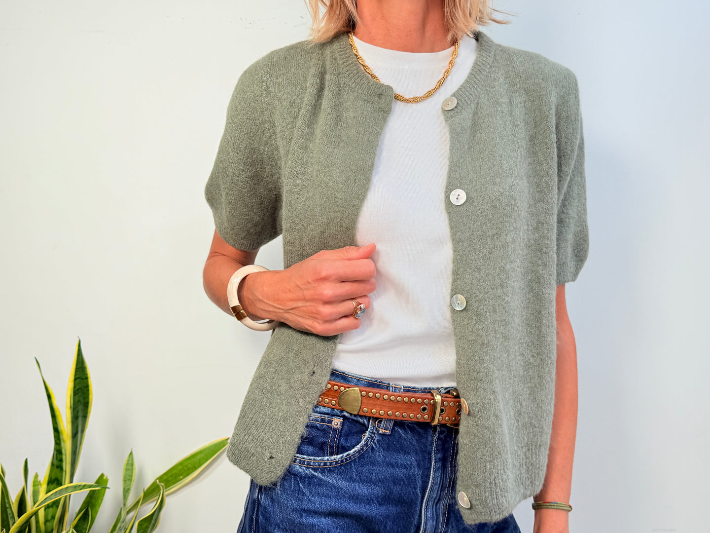 INGRID ALPACA MANGA CORTA -  MILITARY GREEN