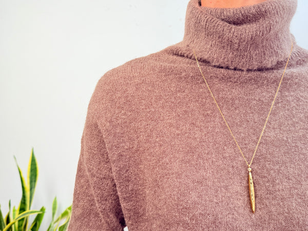 JERSEY GRETA  CUELLO VUELTO - BROWN