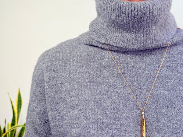 JERSEY GRETA  CUELLO VUELTO - GREY