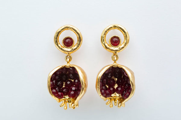 POMEGRANATE EARRING - BURGUNDY