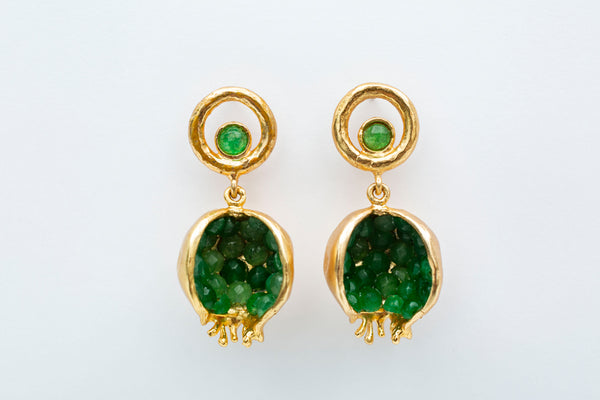 POMEGRANATE EARRING - GREEN