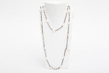 Cargar imagen en el visor de la galería, LONG PEARL CROCHET NECKLACE GREY
