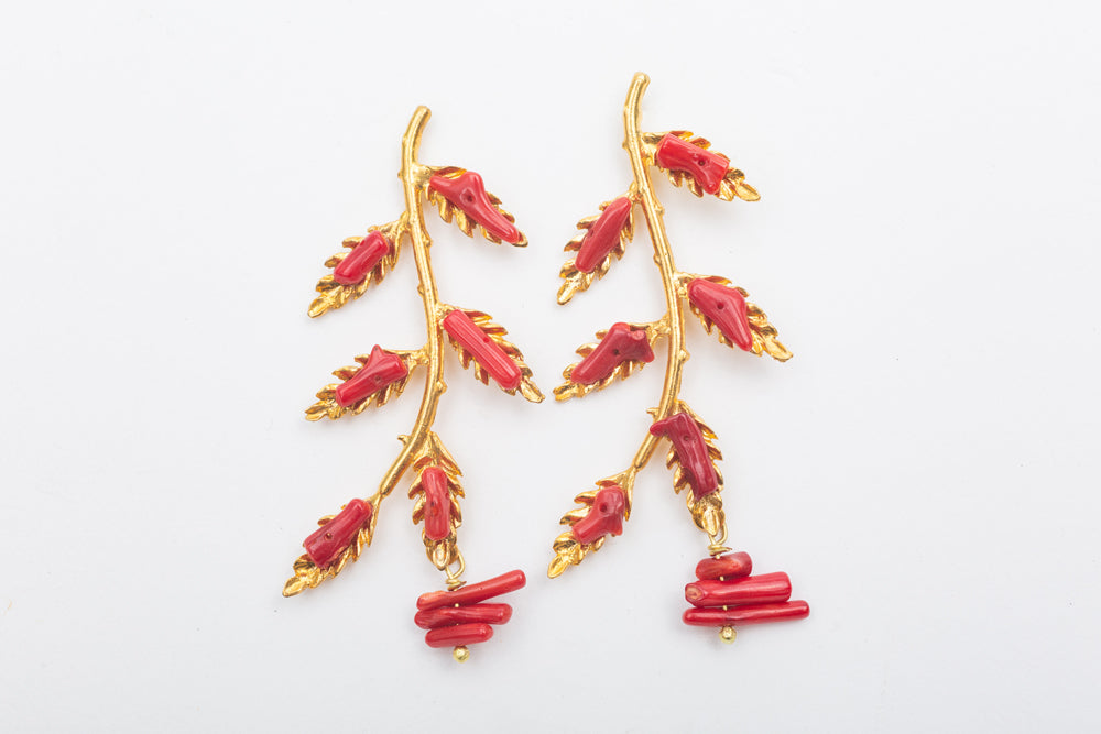 RAMA EARRING - RED CORAL