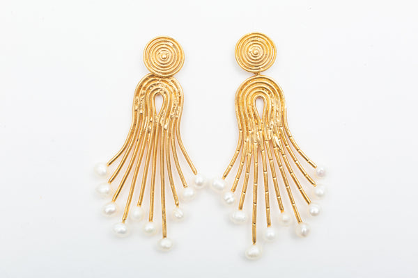 PEACOCK EARRING - PEARL