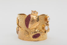 Load image into Gallery viewer, POMEGRANATE CUFF BRACELET - BURGUNDY
