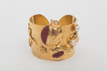 Load image into Gallery viewer, POMEGRANATE CUFF BRACELET - BURGUNDY
