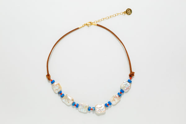 MOSAICO SUEDE-HALSKETTE - BLAU