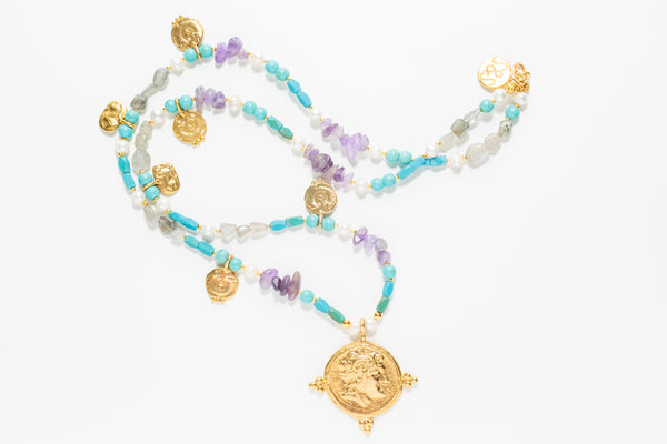 ROMAN COIN LONG NECKLACE