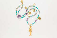 Charger l'image dans la galerie, GOLD FISH LONG NECKLACE - TURQUOISE
