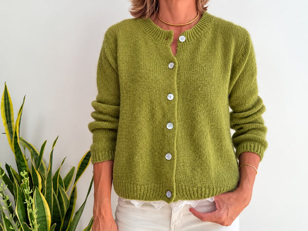 CAROLINE MOHAIR CARDIGAN - PISTACHO