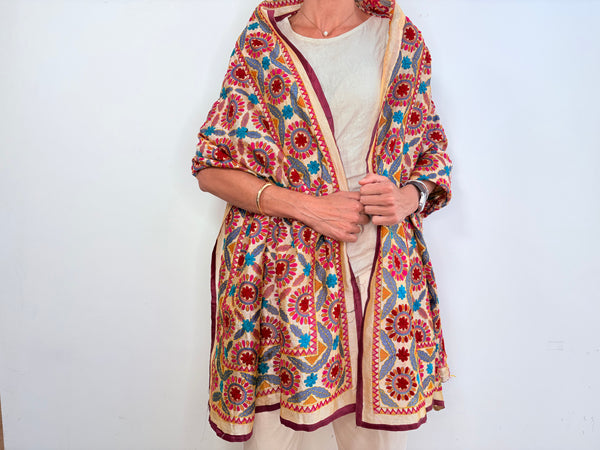 EMBROIDERY SILK SCARF 36