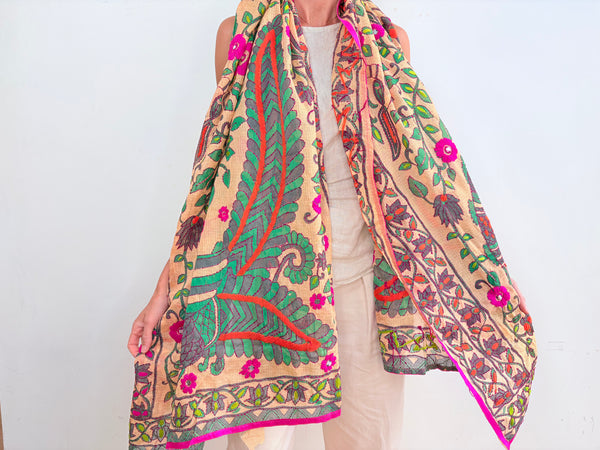 EMBROIDERY SILK SCARF 35