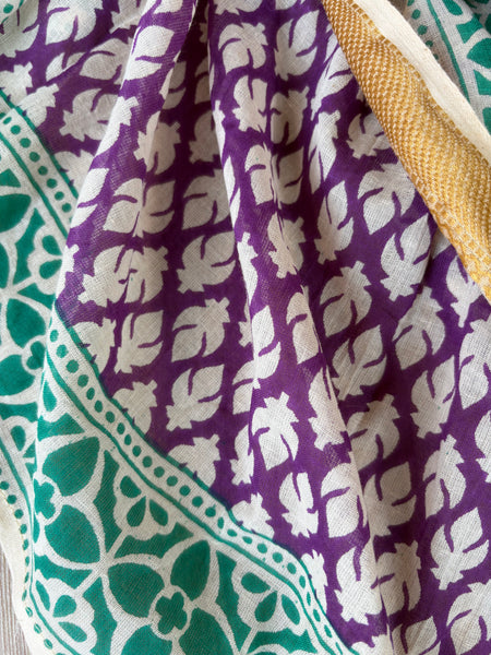 BLOCK PRINT PURPLE- GREEN