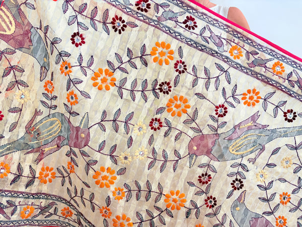 EMBROIDERY SILK SCARF 33