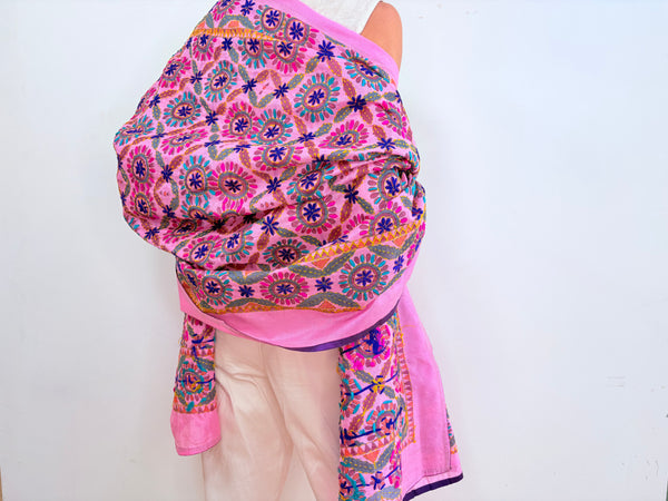 EMBROIDERY SILK SCARF 27