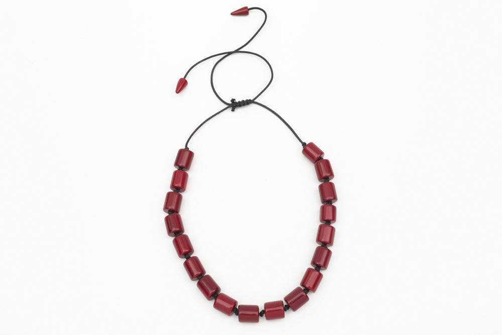 RED TUBE NECKLACE