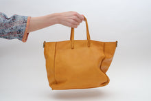 Load image into Gallery viewer, SHOPPING WASHED LEATHER BAG MUSTARD
